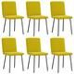 vidaXL Chaises à manger lot de 6 jaune velours