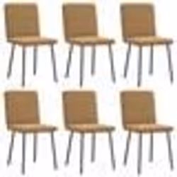 vidaXL Chaises à manger lot de 6 marron velours