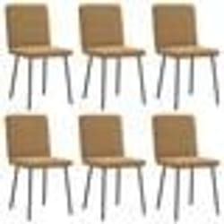 vidaXL Chaises à manger lot de 6 marron velours