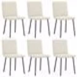 vidaXL Chaises à manger lot de 6 crème velours