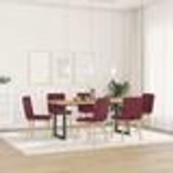 vidaXL Chaises à manger lot de 6 rouge bordeaux tissu
