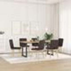 vidaXL Chaises à manger lot de 6 marron foncé tissu