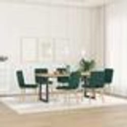 vidaXL Chaises à manger lot de 6 vert foncé tissu