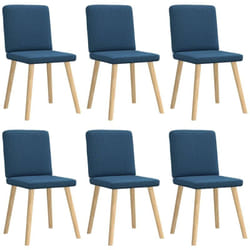 Vidaxl - Chaises à manger lot de 6 bleu tissu