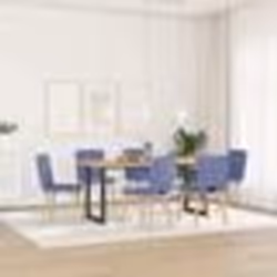 vidaXL Chaises à manger lot de 6 bleu jean tissu