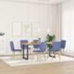 vidaXL Chaises à manger lot de 6 bleu jean tissu