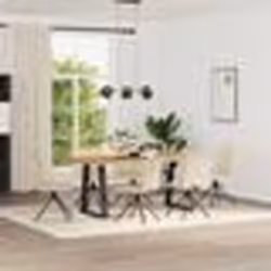 vidaXL Chaises à manger lot de 6 crème tissu