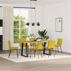 vidaXL Chaises à manger lot de 6 jaune velours