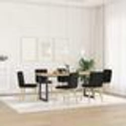 vidaXL Chaises à manger lot de 6 noir tissu