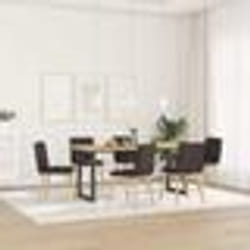 vidaXL Chaises à manger lot de 6 marron foncé tissu