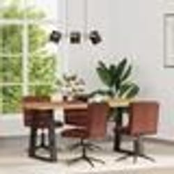 vidaXL Chaises à manger lot de 4 marron brillant similicuir