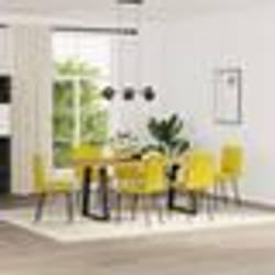 vidaXL Chaises à manger lot de 6 jaune velours