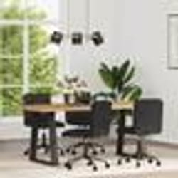 vidaXL Chaises à manger lot de 4 noir similicuir