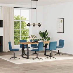 vidaXL Chaises à manger lot de 6 bleu velours