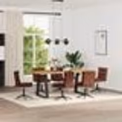 vidaXL Chaises à manger lot de 6 marron brillant similicuir