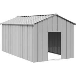 Niche pour chien avec toit noir 114x202x101 cm acier galvanisé - Vidaxl