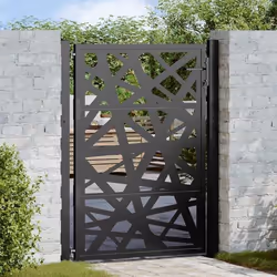 vidaXL Portail de jardin noir 105x130 cm acier conception de lumière