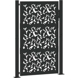 Vidaxl - Portail de jardin noir 105x155 cm acier conception de feuilles