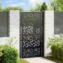 Vidaxl - Portail de jardin noir 105x180 cm acier conception de feuilles
