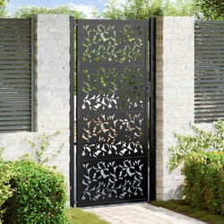 Vidaxl - Portail de jardin noir 105x205 cm acier conception de feuilles