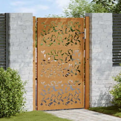 Vidaxl - Porte de jardin acier résistant aux intempéries design feuilles