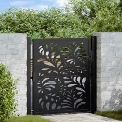 VIDAXL Portail de jardin acier - Noir