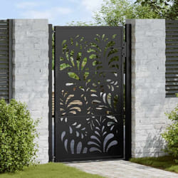 Vidaxl - Portail de jardin noir 105x155 cm acier conception de vagues