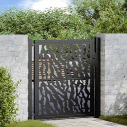 vidaXL Portail de jardin noir 105x106 cm acier conception de tracés porte de clôture porte extérieure porte en métal 4100979