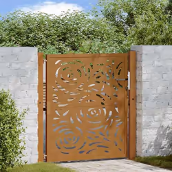 vidaXL Porte jardin acier résistant aux intempéries conception flamme