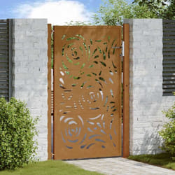 Vidaxl - Porte de jardin acier résistant aux intempéries design flamme