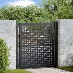 Vidaxl - Portail de jardin noir 105x106 cm acier conception croisée