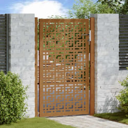 vidaXL Porte de jardin acier résistant aux intempéries design croisé