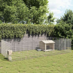 Enclos pour animaux en liberté 24 panneaux fer galvanisé Vidaxl