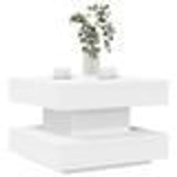 vidaXL Table basse rotative à 360 degrés blanc 50x50x34,5 cm