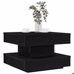 vidaXL Table basse rotative à 360 degrés noir 50x50x34,5 cm