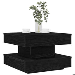 vidaXL Table basse rotative à 360 degrés noir 50x50x34,5 cm