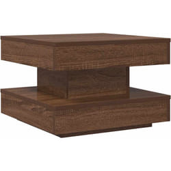 Vidaxl - Table basse rotative à 360 degrés chêne marron 50x50x34,5 cm