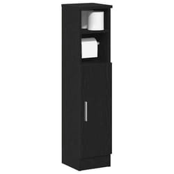 vidaXL Meuble de salle de bain avec porte-rouleau noir 205x22x90 cm meuble de rangement de salle de bain armoire de bain 858498