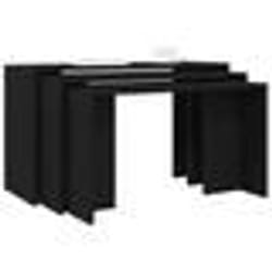 vidaXL Tables gigognes 3 pcs noir bois d'ingénierie