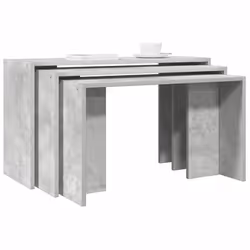 vidaXL Tables gigognes 3 pcs gris béton bois d'ingénierie