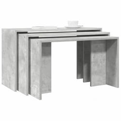 vidaXL Tables gigognes 3 pcs gris béton bois d'ingénierie