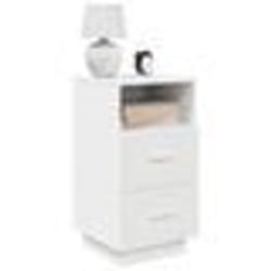 vidaXL Table de chevet avec 2 tiroirs blanc 36x36x68 cm