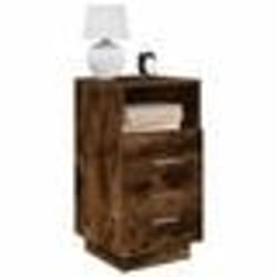 vidaXL Tables de chevet 2 pcs avec 2 tiroirs chêne fumé 36x36x68 cm