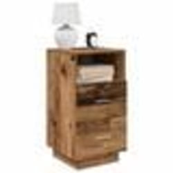 vidaXL Tables de chevet 2 pcs avec 2 tiroirs vieux bois 36x36x68 cm