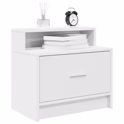 VidaXL 858668 Table de nuit et table de chevet Blanc - Vue supplémentaire 2