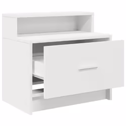 VidaXL 858669 Table de nuit et table de chevet 1 tiroir(s) Blanc - Vue supplémentaire 5