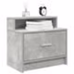 vidaXL Table de chevet avec tiroir gris béton 51x31x47 cm
