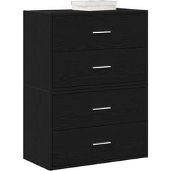 Armoires avec 2 tiroirs 2 pcs chêne noir bois d'ingénierie - Vidaxl