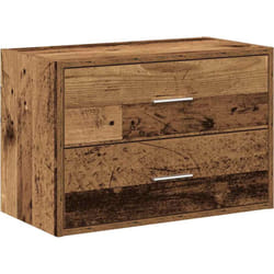 Armoire avec 2 tiroirs vieux bois 60x31x40 cm bois d'ingénierie Vidaxl
