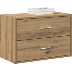 Armoire avec 2 tiroirs chêne artisanal bois d'ingénierie - Vidaxl